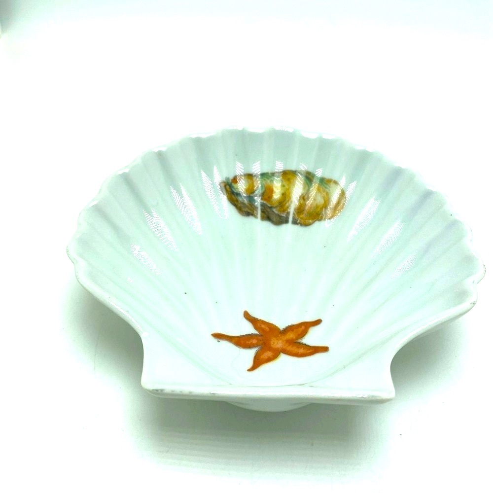Vintage French Porcelain Shell Trinket Dish